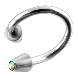 Piercing micro-spirale 42 - Cristal aurora pointes