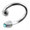 Piercing micro-spirale 42 - Cristal bleu-clair pointes