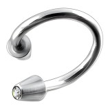 Piercing micro-spirale 42 - Cristal transparent pointes