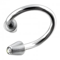 Piercing micro-spirale 42 - Cristal transparent pointes