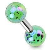 Cartilage hélix, tragus 158 - Perles tachetées vert-pomme