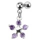Cartilage hélix, tragus 160 - Etoile pendante cristaux lilas