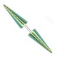 Cartilage hélix, tragus 159 - Plaqué-titane vert longues pointes