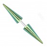 Cartilage hélix, tragus 159 - Plaqué-titane vert longues pointes