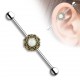 Piercing industriel 168 - Fleur centre opalite gold-ip