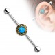 Piercing industriel 169 - Cercle gold-ip soleil turquoise