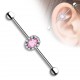 Piercing industriel 163 - Cristal ovale rose