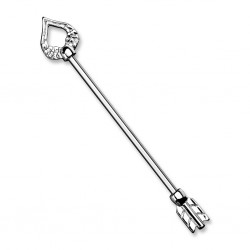 Piercing industriel 181 - Flèche de cupidon grise