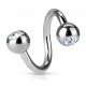 Piercing micro-spirale 12 - Boules cristal transparent