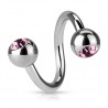 Piercing micro-spirale 12 - Boules cristal rose