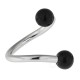 Piercing micro-spirale 04 - Acrylique noir boules