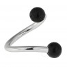 Piercing micro-spirale 04 - Acrylique noir boules