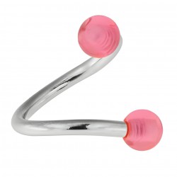 Piercing micro-spirale 04 - Acrylique rose boules