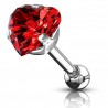 Cartilage hélix, tragus 173 - Cristal cœur rouge