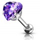 Cartilage hélix, tragus 173 - Cristal cœur lilas