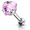 Cartilage hélix, tragus 173 - Cristal cœur rose