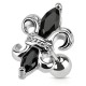 Cartilage hélix, tragus 190 - Fleur de lys cristal noir