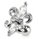 Cartilage hélix, tragus 190 - Fleur de lys cristal transparent