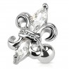 Cartilage hélix, tragus 190 - Fleur de lys cristal transparent