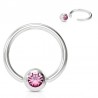 Piercing micro-bcr 08 - Cristal boule rose