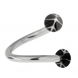 Piercing micro-spirale 18 - Acrylique basket pointes noires