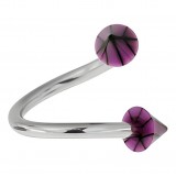 Piercing micro-spirale 18 - Acrylique basket pointes lilas