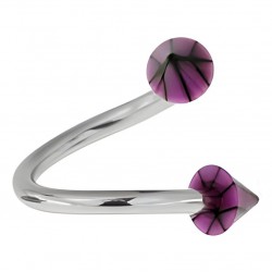 Piercing micro-spirale 18 - Acrylique basket pointes lilas