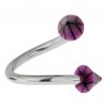 Piercing micro-spirale 18 - Acrylique basket pointes lilas