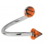 Piercing micro-spirale 18 - Acrylique basket pointes oranges
