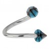 Piercing micro-spirale 18 - Acrylique basket pointes bleues