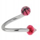 Piercing micro-spirale 18 - Acrylique basket pointes roses