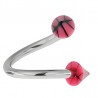 Piercing micro-spirale 18 - Acrylique basket pointes roses