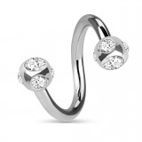 Piercing micro-spirale 27 - Cinq cristaux transparents