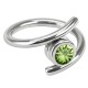 Piercing anneau 19 - Style spirale cristal vert-pomme