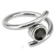 Piercing anneau 19 - Style spirale cristal noir