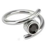 Piercing anneau 1,6mm 19 - Style spirale cristal noir