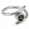 Piercing anneau 19 - Style spirale cristal noir