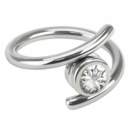 Piercing anneau 1,6mm 19 - Style spirale cristal transparent