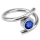 Piercing anneau 19 - Style spirale cristal bleu