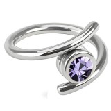 Piercing anneau 1,6mm 19 - Style spirale cristal lilas