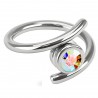 Piercing anneau 19 - Style spirale cristal aurora