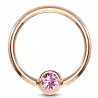 Piercing micro-bcr 93 - Gold-ip rose cristal rose