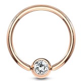 Piercing micro-bcr 93 - Gold-ip rose cristal transparent