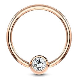 Piercing micro-bcr 93 - Gold-ip rose cristal transparent