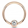 Piercing micro-bcr 93 - Gold-ip rose cristal transparent
