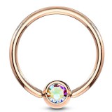 Piercing micro-bcr 93 - Gold-ip rose cristal aurora