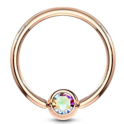 Piercing micro-bcr 93 - Gold-ip rose cristal aurora