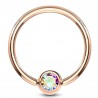 Piercing micro-bcr 93 - Gold-ip rose cristal aurora