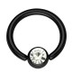 Piercing micro-bcr 21 - Plaqué-titane noir cristal transparent