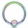Piercing micro-bcr 20 - Plaqué-titane rainbow cristal transparent